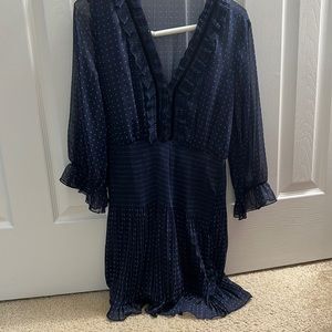 Zara basic ruffle polka dot dress nwot